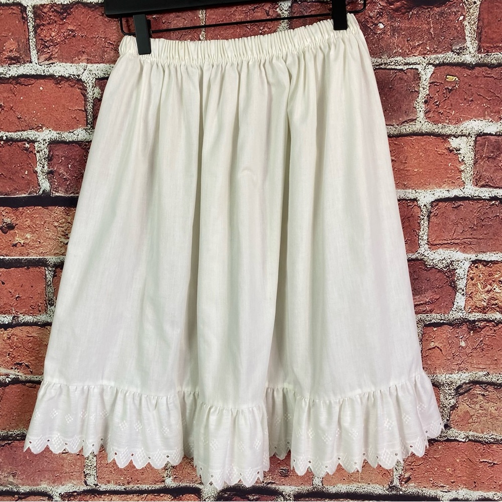 Vintage White Ruffled Half Slip Skirt